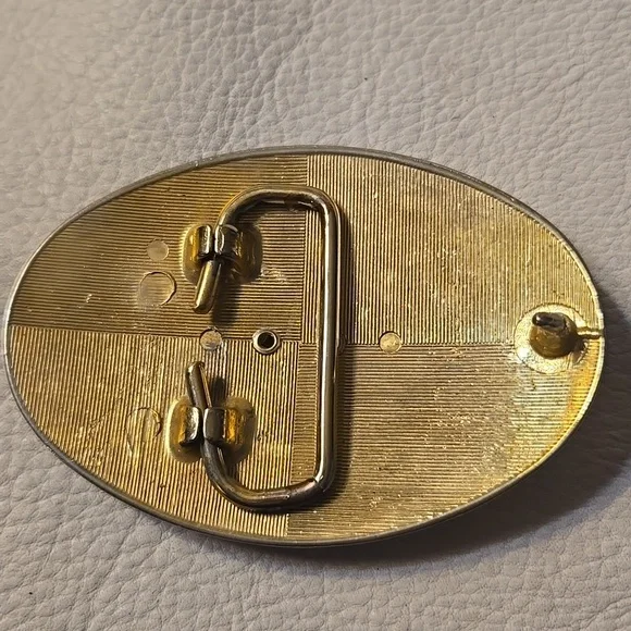 Western goldtone buckle with horse & rider 3.25" X 2.25" - Picture 2 of 2